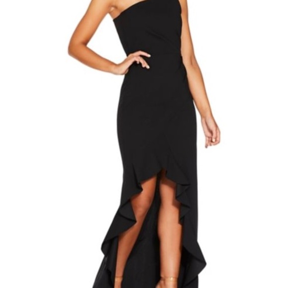 Quiz size 6 black one shoulder ruffle dress - Picture 3 of 6